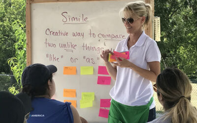 Wendy teaching outdoors