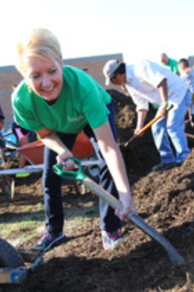 Woman digging dirt